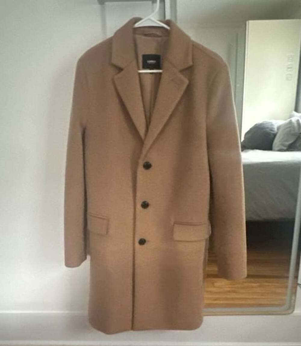 Express Camel Wool Blend Topcoat Brown